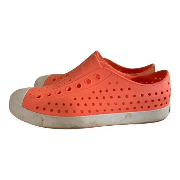 Unisex NATIVE Jefferson Orange Shell White Shoes Size Men 6 Women 8 - Picture 4 of 11